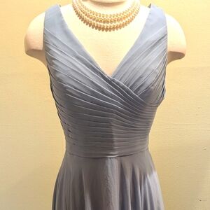 Gray Ruched Sweetheart Maxi Dress for Wedding Guest